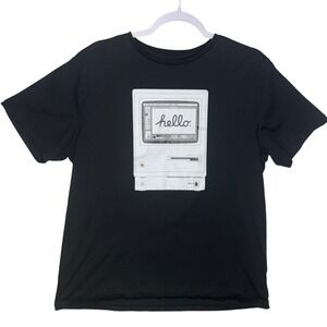 Apple Macintosh‎ Hello Vintage Computer Graphic T-Shirt Black Mens Large
